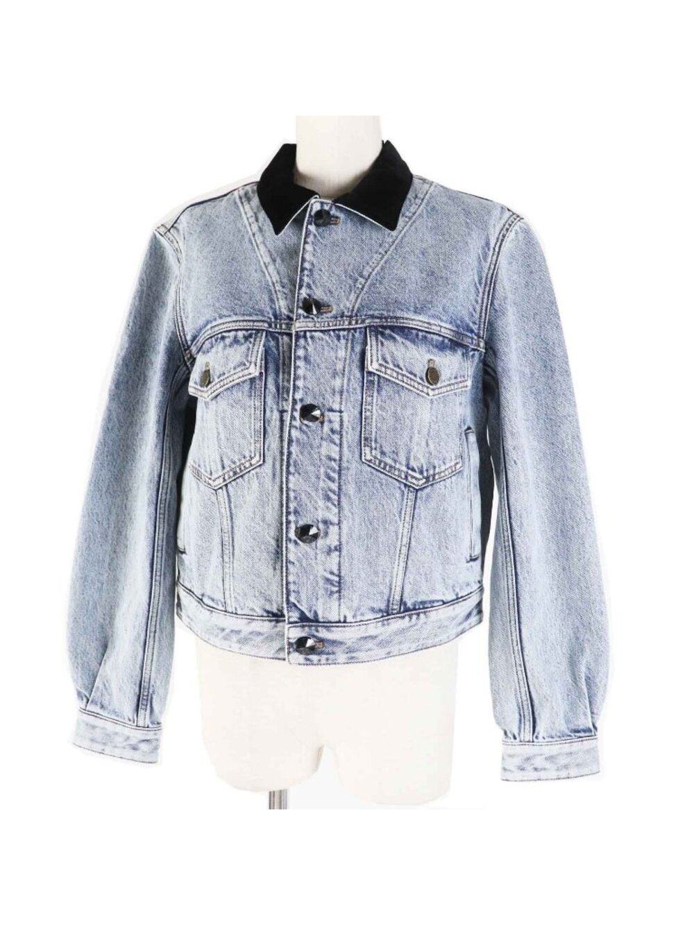 Louis Vuitton Velvet Accent Denim Jacket Blue 36